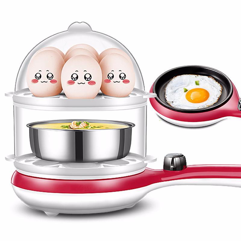 

Multifunctional Double Layer Egg Steamer Mini Miniature Egg Cooker Automatic Power Off Frying Pan Three-in-one Breakfast Machine