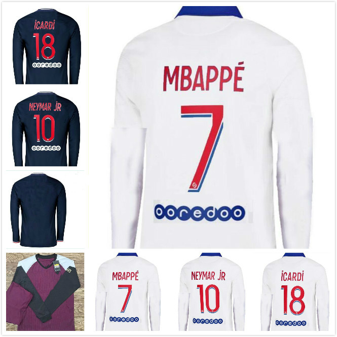 

Maillots de football Long Sleeve 20 21 DI MARIA soccer jersey 2020 2021 MBAPPE ICARDI shirt men set maillot de foot hommes enfants, Home
