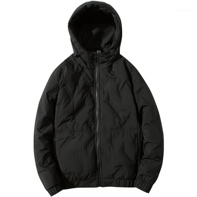 

New winter mid-length loose men's warm hooded hooded coat winter coat black -5XL1