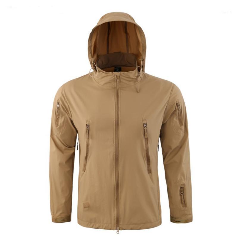 

Men's hiking camping tour breathable jacket outdoor sports mountaineering quick drying thin Hooded Coat Hat detachable1, Black