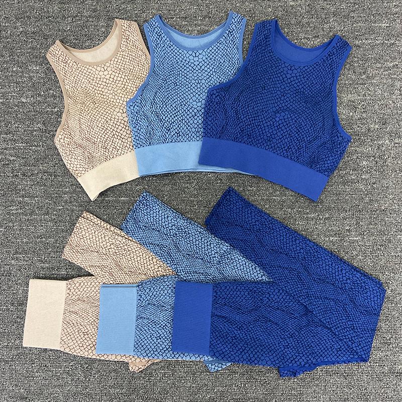 

Seamless yoga set gym suit sportswear gym clothes fitness yoga clothes vest higt waist leggings suit woman running, Brapantsblack