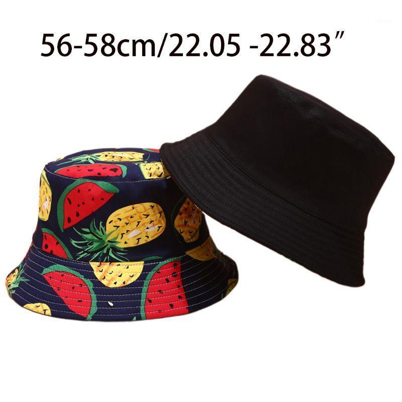 

Women Men Summer Reversible Packable Bucket Hat Colorful Tropical Fruits Pineapple Banana Print Harajuku Wide Brim Fisherman Cap1, C as picture shown