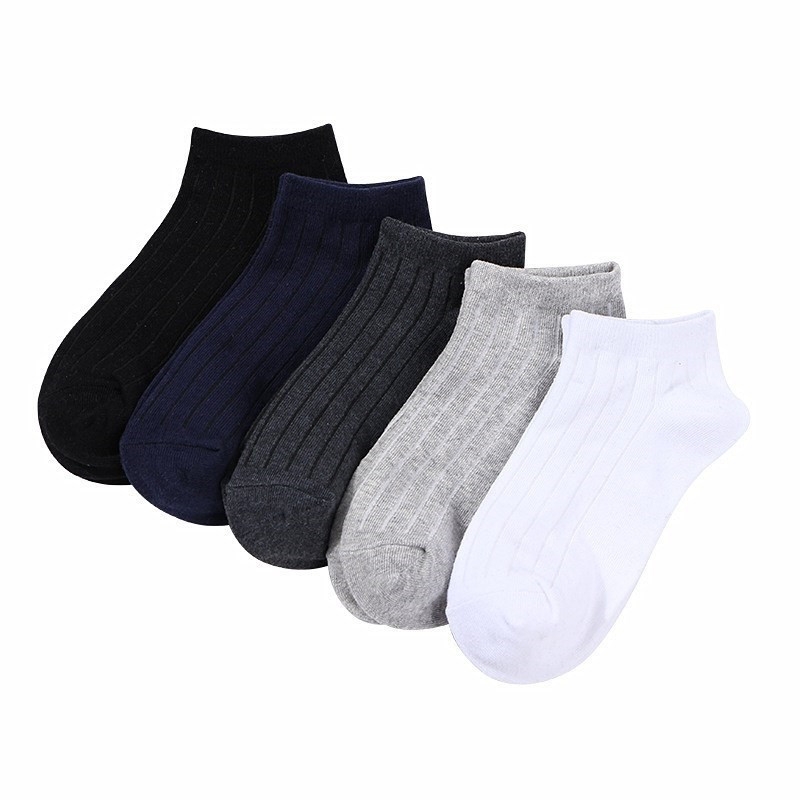 

5 Pairs Classic Black White Shallow Mouth Men Socks Male Skateboard Spring Autumn Socks Ankle Man Short