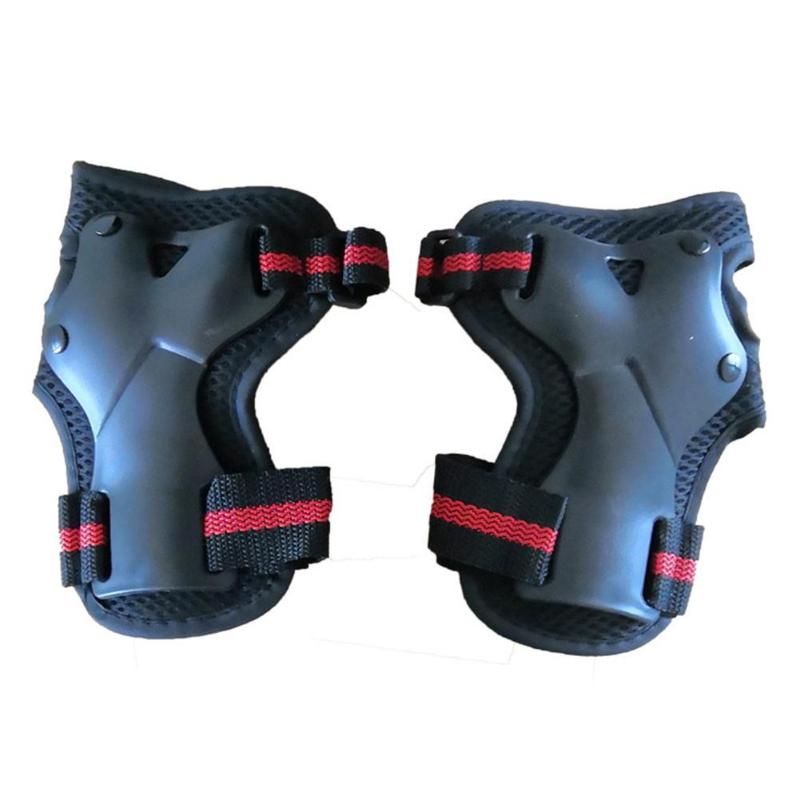 

6Pc/Set Outdoor Adjustable Skating Knee Elbow Hand Brace Pads Protective Guard for Skateboard Ice Skating Wrist Knee Protector, Black red