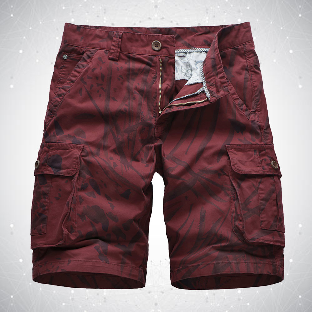 

2021 New Cotton Fashion Summer Clothes Bermudas Tactical Shorts Mens Shadow Print Pattern Short Pants Men XQ4A, Blue