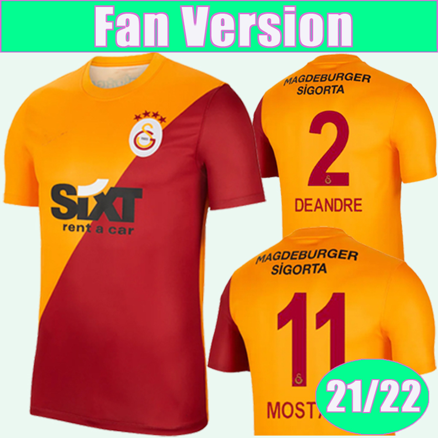 

21 22 Galatasaray Mens Soccer Jerseys MOSTAFA MORUTAN DEANDRE LUYINDAMA CICALDAU EMRE KILINC FEGHOULI Home Away Football Shirt Short Sleeve Uniforms, Qm4489 21 22 home no patch