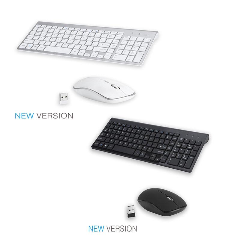

Wireless Ultra-Thin Mute 2.4GHz Thin Full Size Wireless Keyboard Mouse Combo Set for Computer, Laptop, Desktop, Notebook