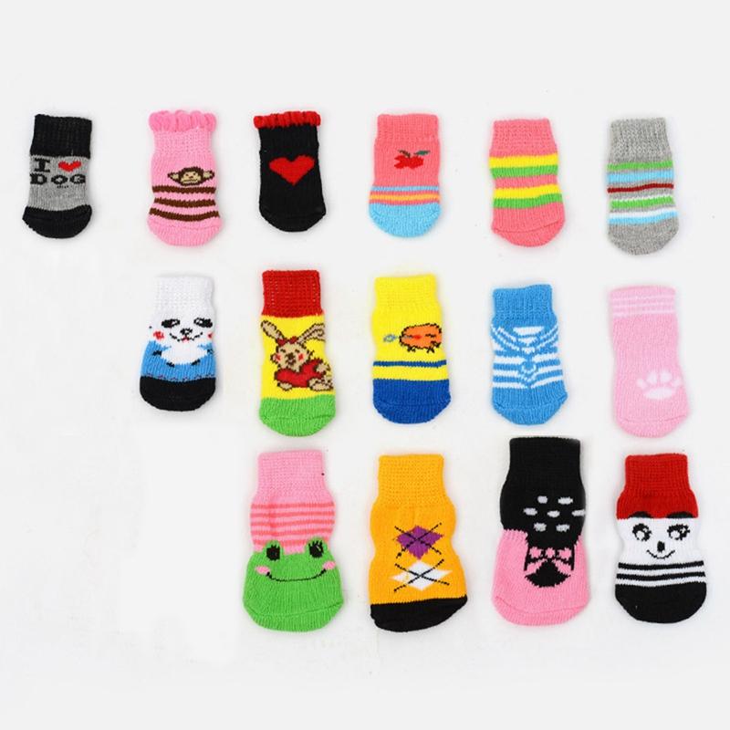 

Winter Pet Dog Shoes Anti-Slip Cotton Socks Small Dogs Cat Shoes Chihuahua Thick Warm Protector Dog Socks Booties Accessories, Random color