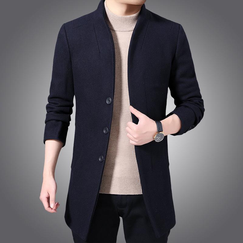 

New cloth coat male 2020 and men's coat popular youth joker trench, Black