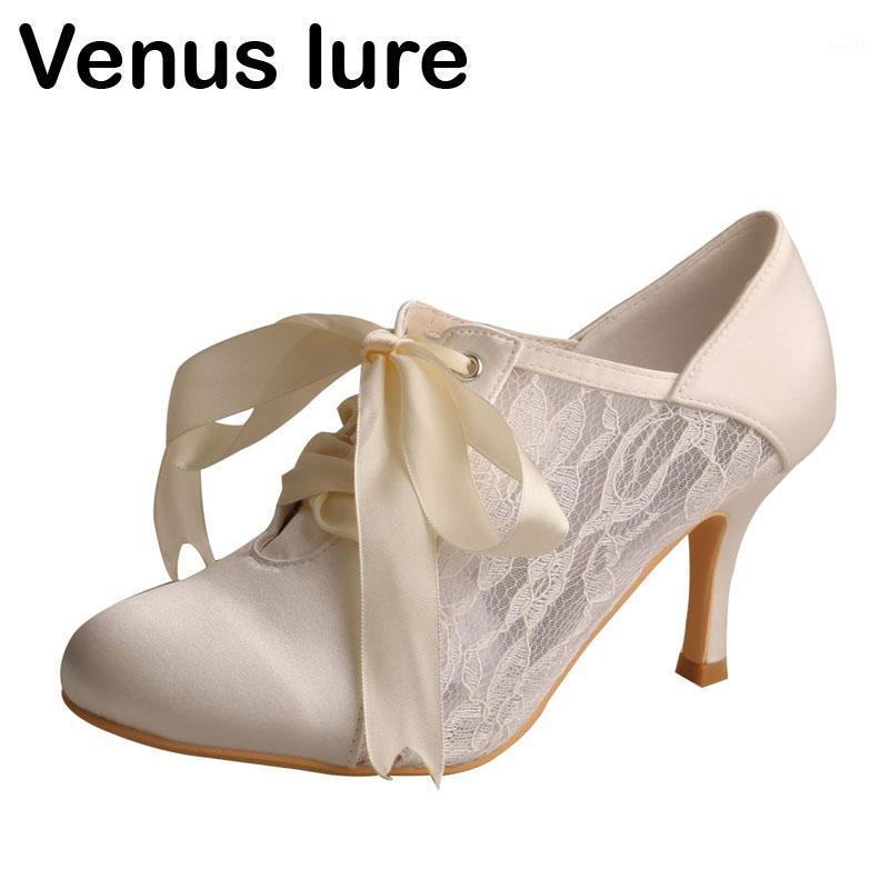 

Custom Handmade Lace up Wedding Shoes Ivory Satin and Lace Bride Shoes Closed Toe1
