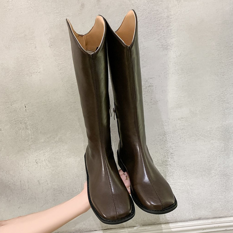 

2021 Women's Fashions Luxury Long Winter Knee High Thigh Brown Cowboy Boots Designer Shoes Cfnn