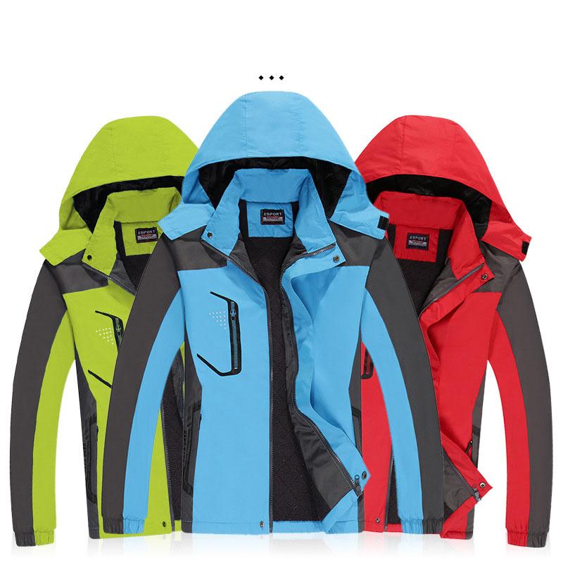 

Men/Women Autumn Outdoor Jackets Winter Reflective Warm WindBreaker Waterproof Windproof Plus Velvet Thick Stormsuit, Thin-red