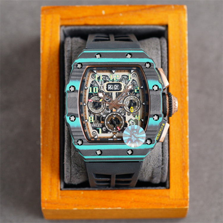 

11-03 Montre DE Luxe mens watches 50X40mm automatic mechanical movement Carbon fiber case rubber strap Wristwatches luxury watch, As picture