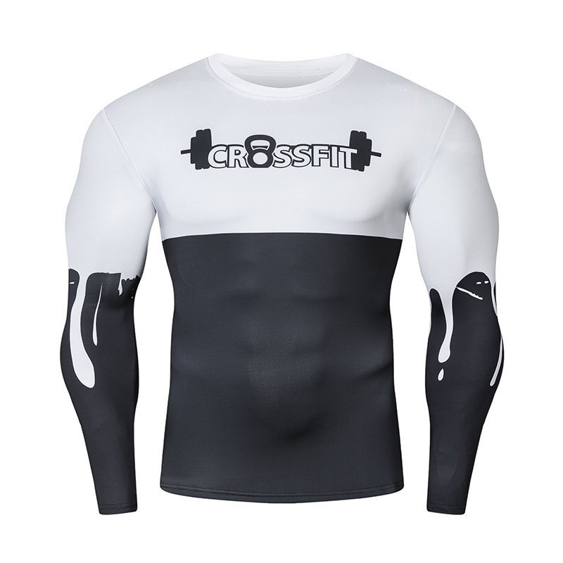 

Men's Compression Shirt With Scarf Running Bodybuilding Tight Long Sleeve Tops Training Jogger T-shirt Gym Fitness Clothes Sportswear, Jjs-100