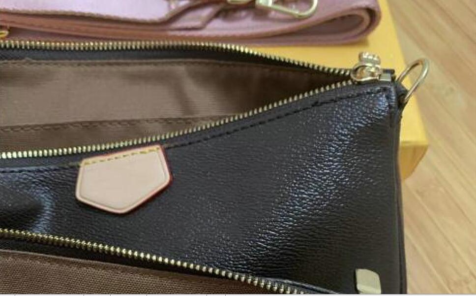 

Fashion handbags purses Women favorite mini pochette 3pcs accessories crossbody bag vintag shoulder bags leather multi color straps wallet, Pink