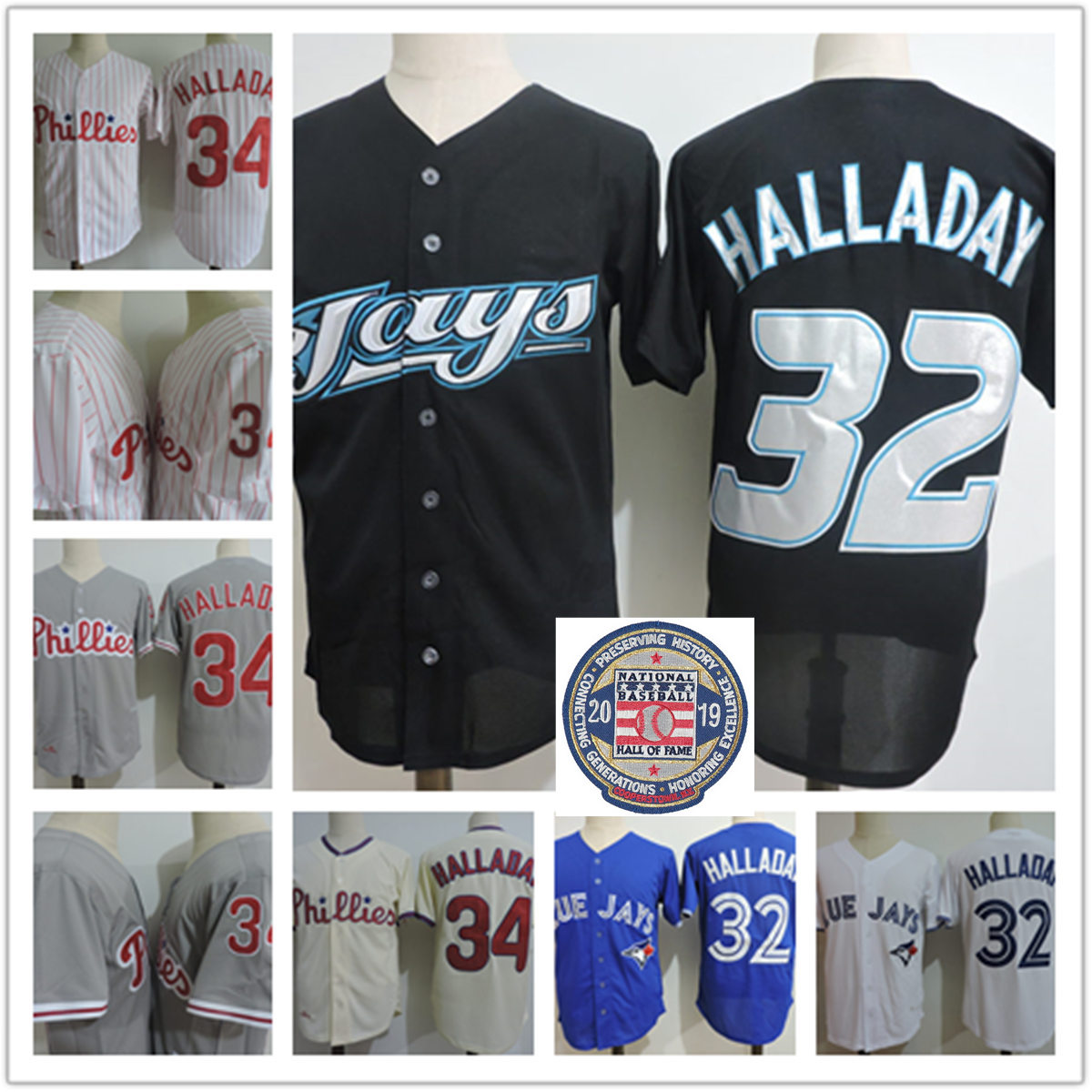 

Mens NCAA #12 Roy Halladay Arvada West High School baseball Jersey Stitched Blue White Cream Roy Halladay #32 TOR #34 PHI Jersey S-3XL, #34 roy halladay phi