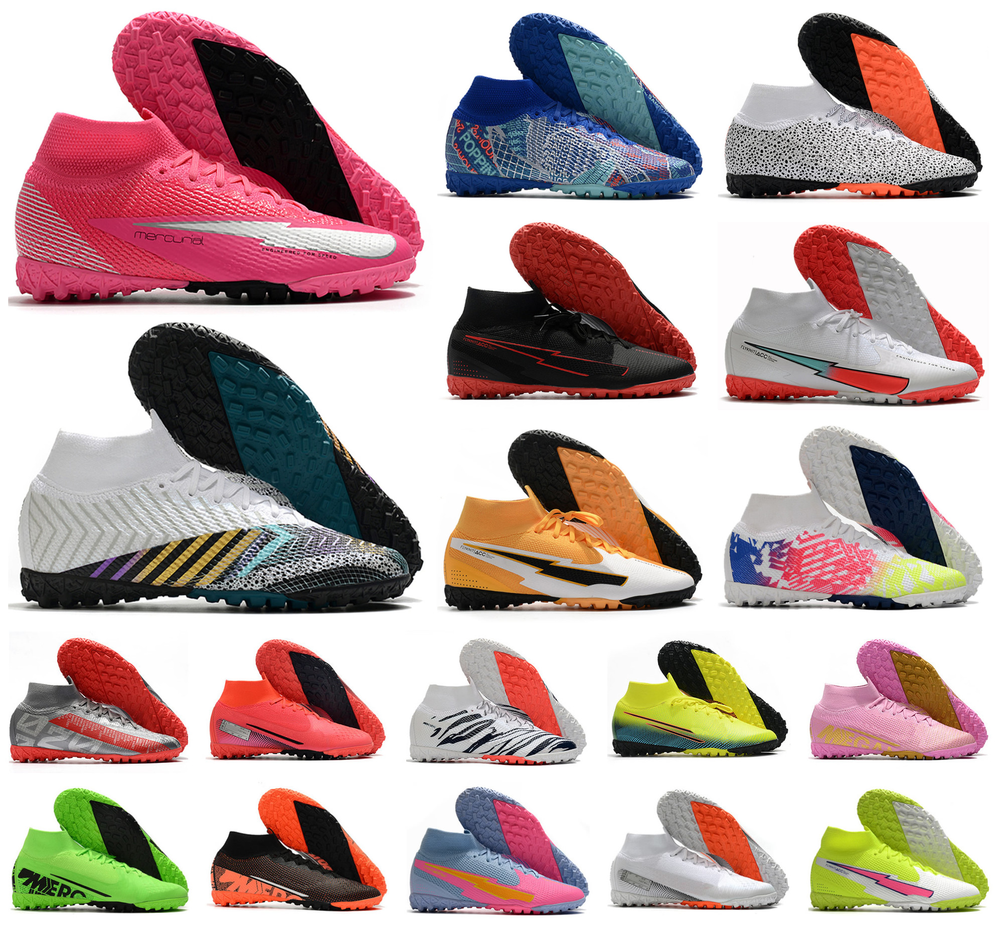 

Hot Superfly 7 VII 360 Elite TF Rosa Panther Sancho Safari Indoor Turf CR7 Ronaldo Mens Soccer Shoes Football Boots Cleats Size 39-45, 3 tf