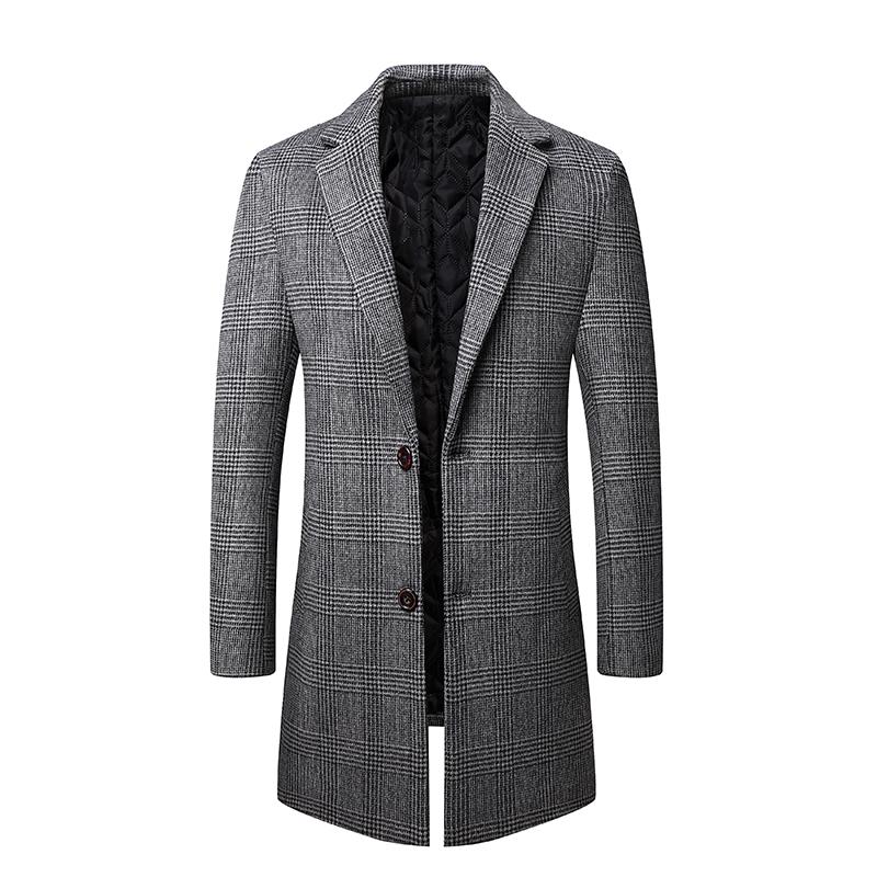 

MarKyi 2020 Luxury Long Trench Coat For Men Plus Size Winter Thick Men Cashmere Mens Jackets And Coats, Gray