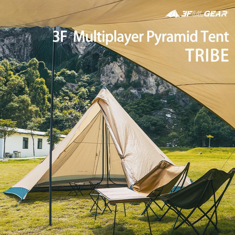 

3F UL GEAR Tribe Pyramid Tipi Tent 4-6 person hot tent Outdoor Camping Large Windproof Family Waterproof Glamping Tents1