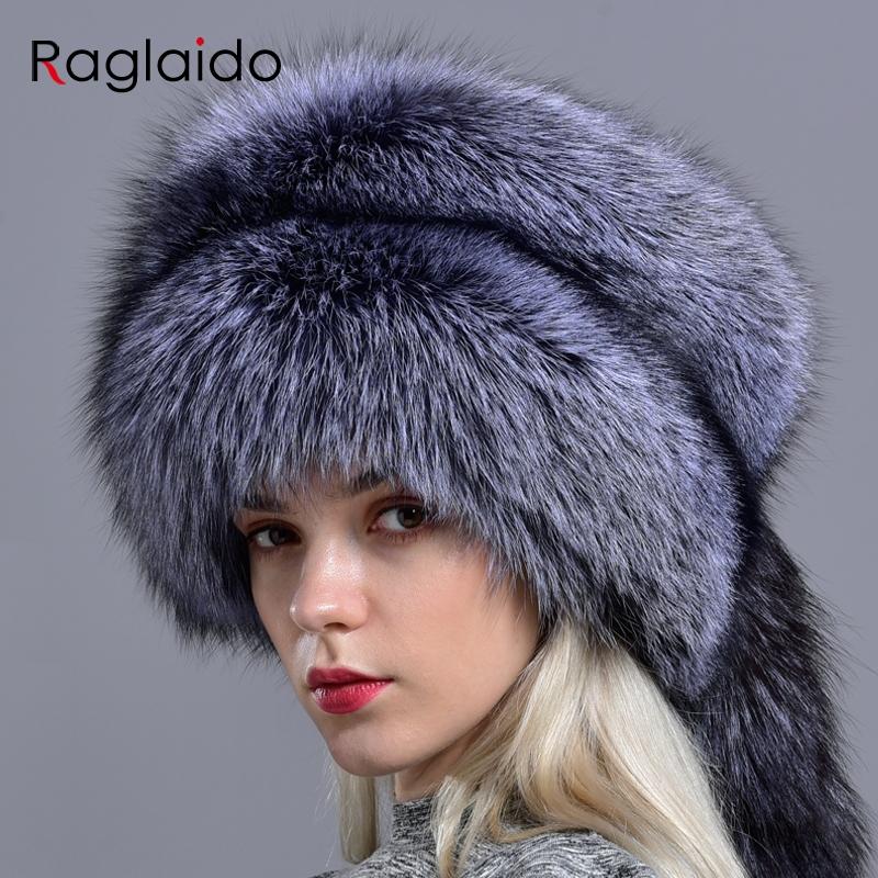 

Raglaido real fur hats for women winter fashionable stylish Russian thick warm beanie hat natural fluffy fur hat with tail, Rg-01
