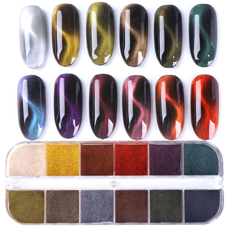 

Nail Powder cat's eye powder classic color 5D cat eye nail magnet glitter UV glue DIY