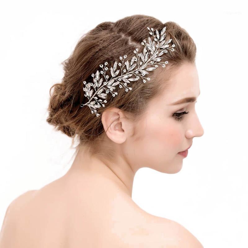 

Hair Clips & Barrettes Women Diamond Hairpin Fairy Flower Handmade Bride Wedding Jewelry Accessories Beautiful Feather Headband, Golden;silver