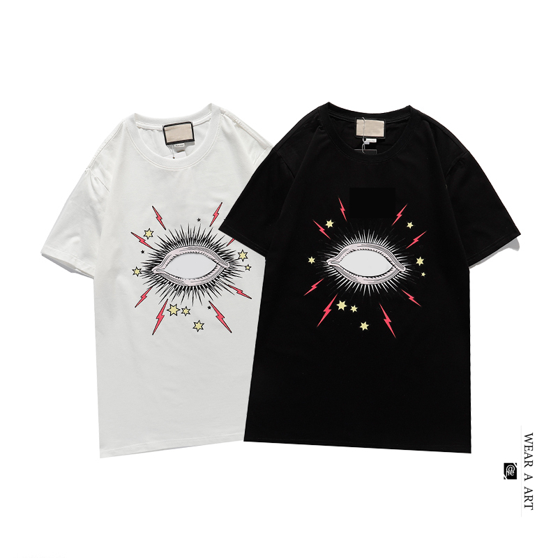 

Men Eyes Print T-shirt Couple Clothes Casual Fashion Top Women Trendy Tees White Black Color