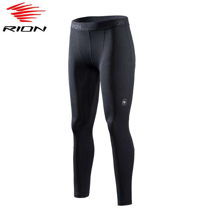 

RION Gym Compression Leggings Running Tights Men Fitness Sports Training Leggings Jogging Pants Male Sportswear Yoga Bottoms, Black