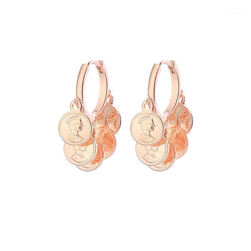 

Korean Round Coins Earrings for Women Stainless Steel Classic Engraved Queen Portrait Hoop Earring Vintage Jewelry Accessories1