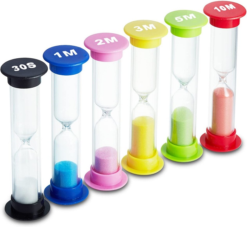 

Sand Timer 6 Colors Hourglass Sandglass Sand Clock Timer 30sec / 1min / 2/ 3/ 5/ 10mins (Pack of 6)