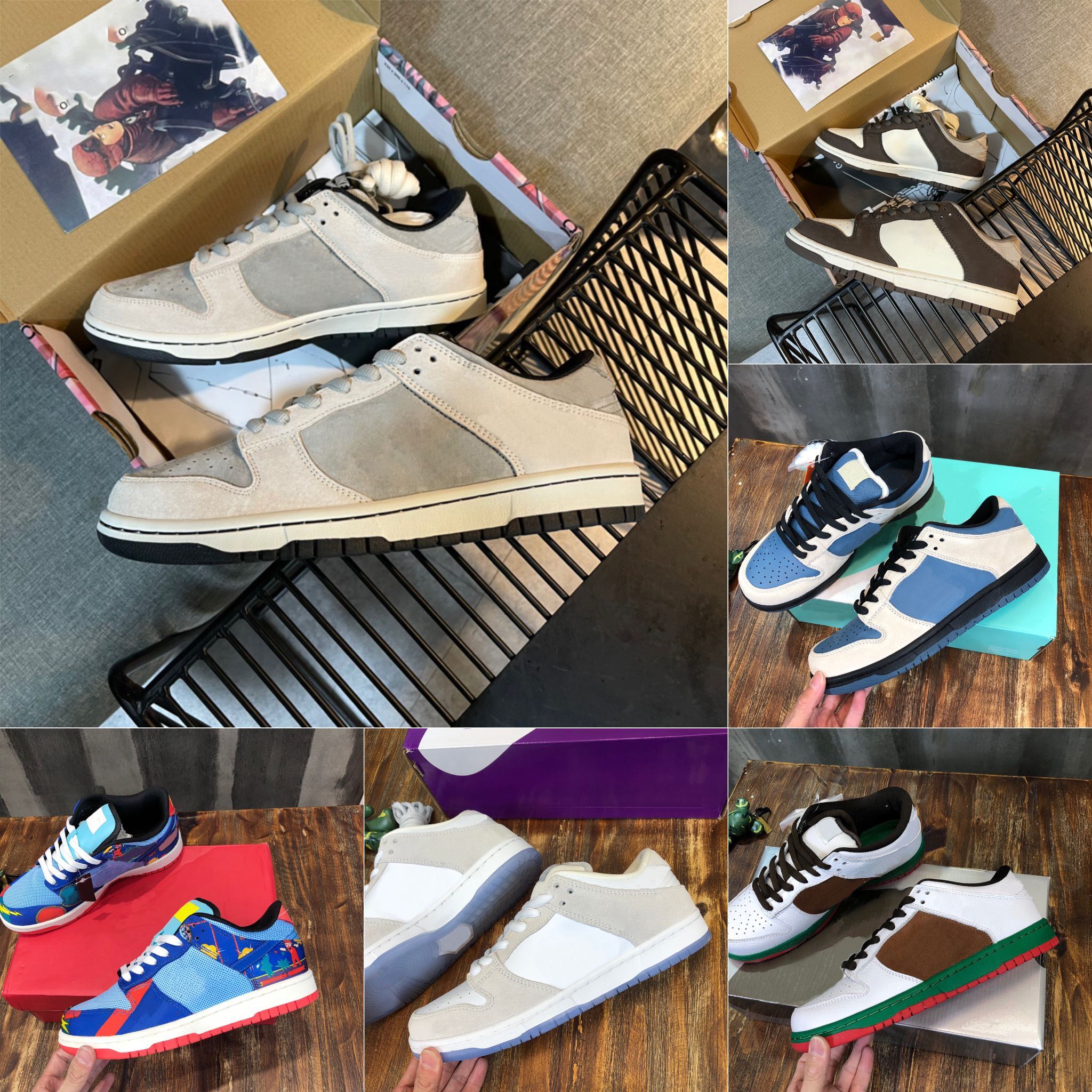 

2022 designer men women running shoes low-cut graffiti university Blue Tiffany tie-dyed ice cream sports leather luxury top sneakers size 36-46, 48