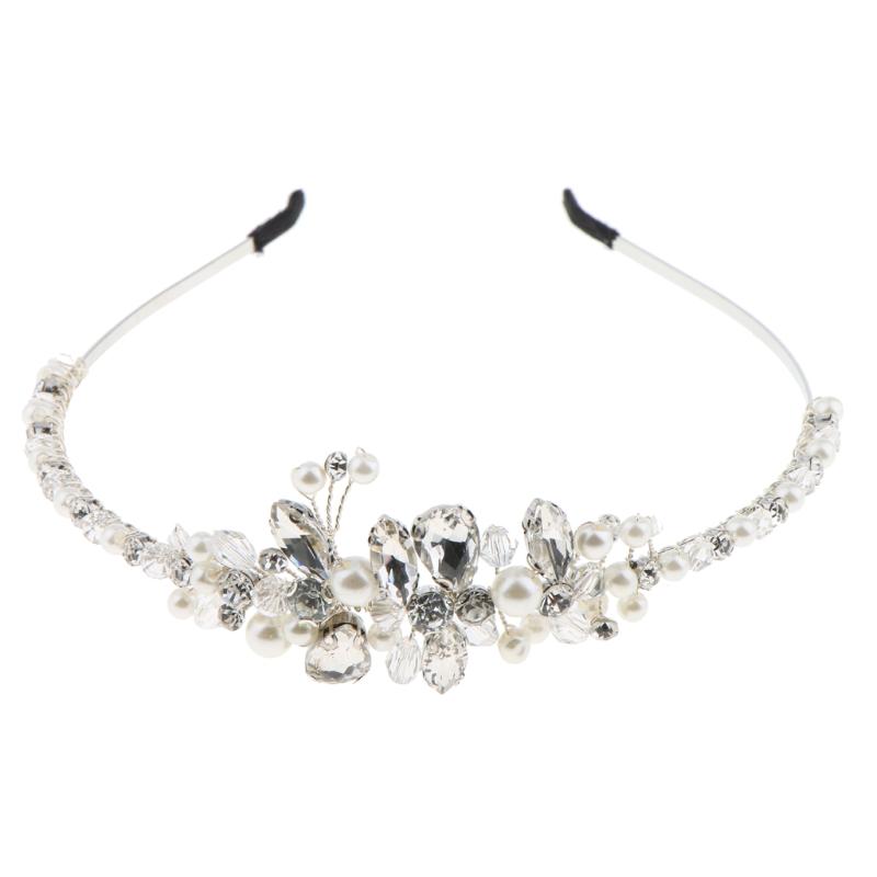 

Fashion Crystal Pearls Headband Girls Woman Hairband Fancy Dress Party Prom