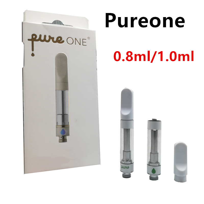 

Pureone Vape Cartridges 510 Thread Thick Oil Atomizers 0.8ML 1ML Empty Ceramic Coil Vape Tanks PureOne Vaporizer Pens Carts Packaging