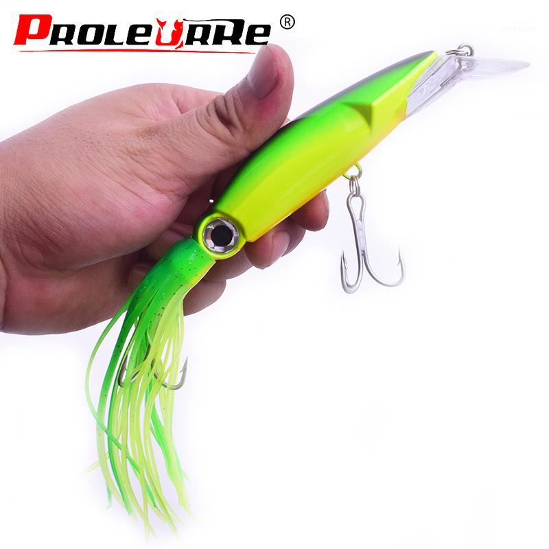 

1Pcs 23cm 44g Big Squid Fishing Lures Deep Sea Bass Lure Silicone Skirt Artificial Wobbler Fish Swim Bait Diving Fishing tackle1