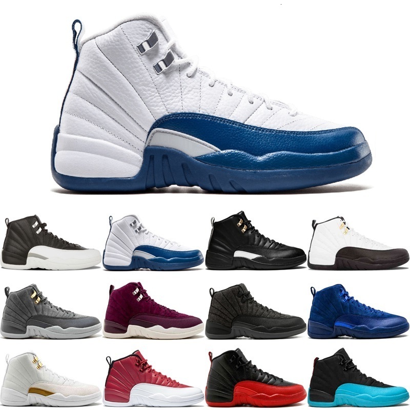 

High Quality 12 Basketball Shoes OVO White Black Gym Red Dark Grey Men Women 12s Taxi Blue Suede Flu Game CNY Sport Sneakers 5.5-13, Bordeaux