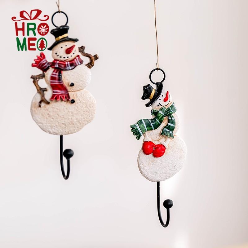 

American country retro resin creative Christmas snowman hook Christmas decorations