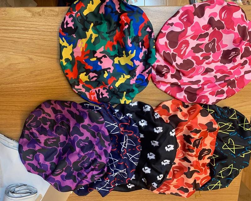 

2021 Sleep Night Bonnet Cap Durag Muslim Caps 60+ Style Women Stretch Sleep Turban Hat Silky Bonnet Chemo Beanies Caps Cancer Headwear, Multi