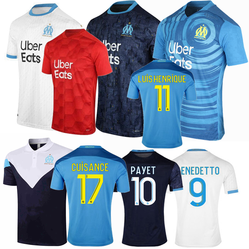 

20 21 Marseille maillots de foot soccer jersey BENEDETTO PAYET CUISANCE home away 3rd 2020 2021 football training Marseille shirt S-4XL, Black;yellow