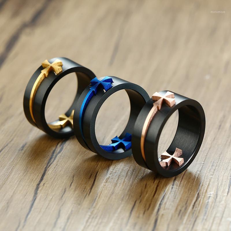 

Punk Stainless Steel Religion Rings for Men Jewelry Christian Black Dropshipping Male Gift New Design1