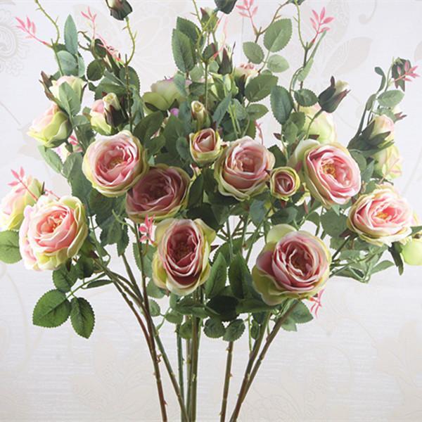 

Simulation Happy Rose Fake Flowers Silk Flower Wedding Living Room Home Decoration Flowers1