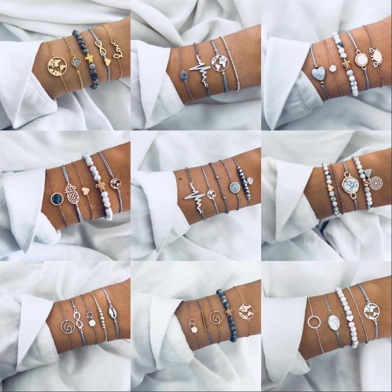 

UMKA 22 style 2020 Bohemian Bracelets & Bangles Set Vintage Bead Boho Charm Bracelet For Women Jewelry Accessories