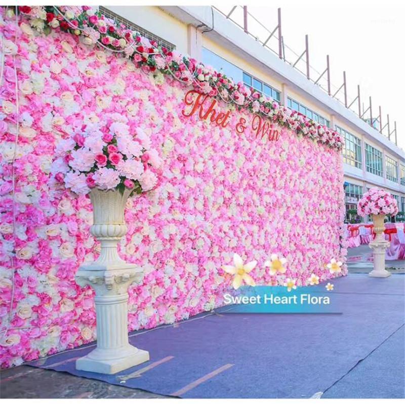 

60x40cm Artificial Flower wall decor floral composition supplies Rose Hydrangea fake Flowers for Wedding party decoration flores1