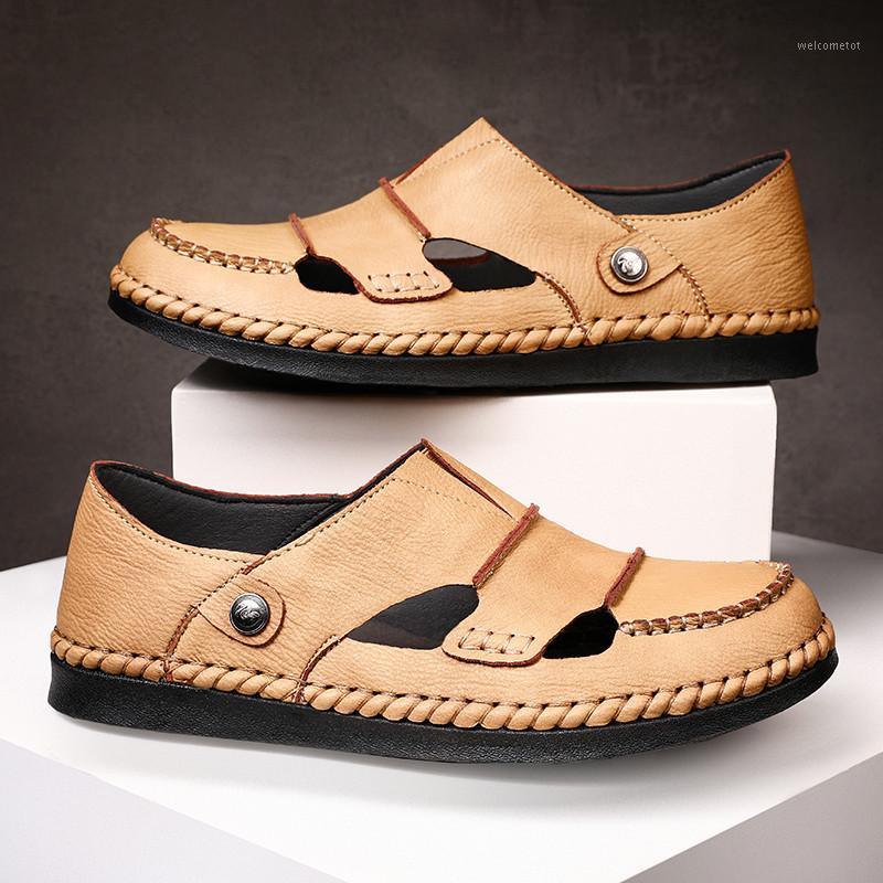 

Sandals for Men Beach Sandals Bigger Size Men Shoes Plus Size Casual Leather Mans Designer Sandalias De Hombre Slipper1, Tan9510