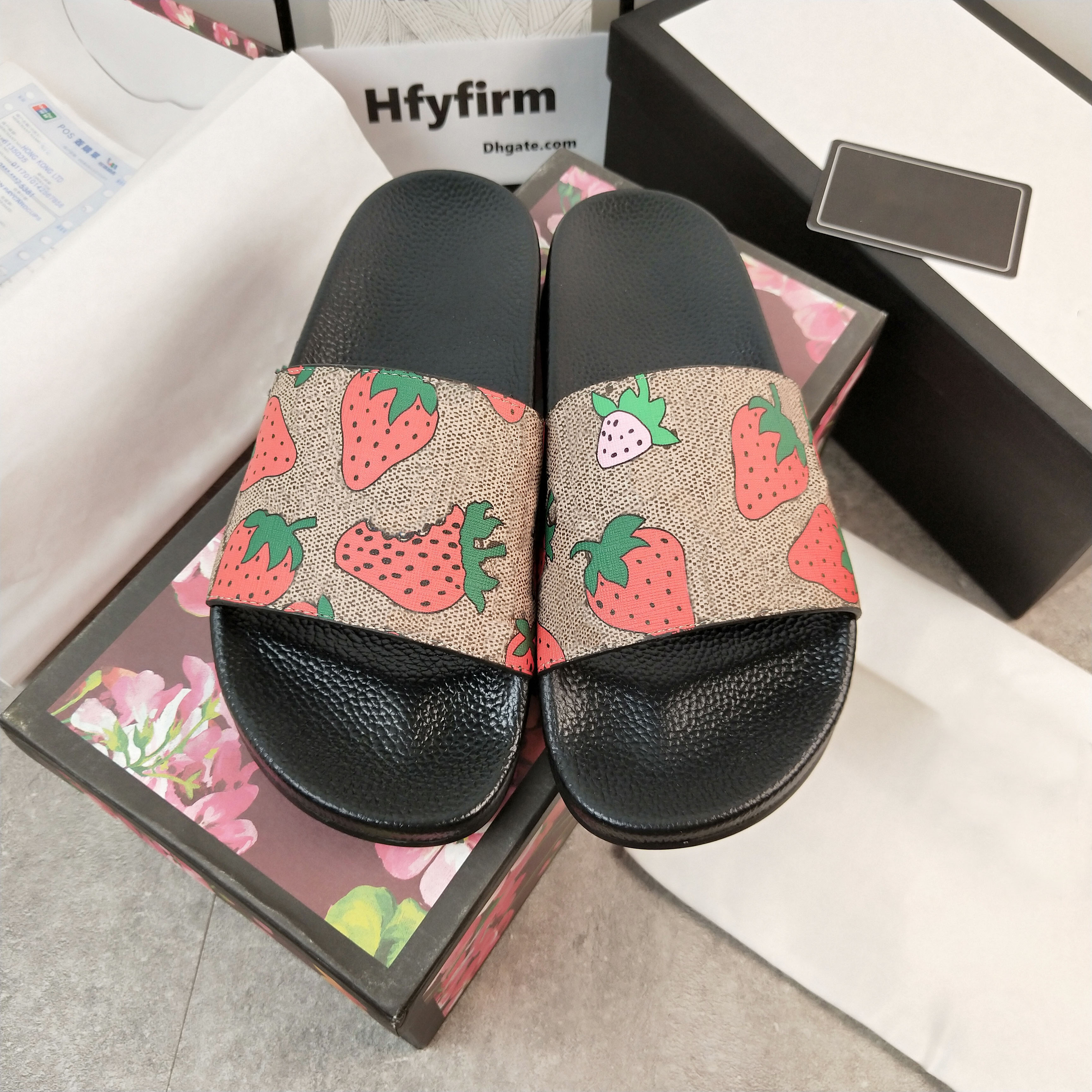 

2021 Designer Shoes Luxury Men Women Sandals Slide Summer Fashion Wide Flat Slippery With Thick Sandal Slipper Flip Flops, Dark navy