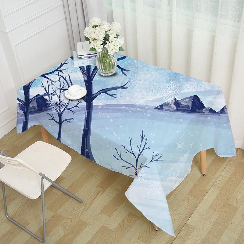 

Decorative Table Cloth Rectangular Party Banquet Outdoor Tablecloth Home Decor Table Cover Christmas Snow Holiday Pattern MZ00051