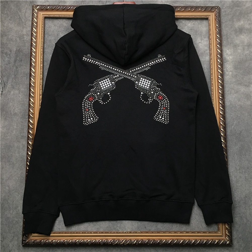 

Men' 100% Cotton Hoodies with Rivet Double Gun Hot Stamping on Back Sweatshirt Men Sweaterwear Dd|41935d531 O8mx, Black