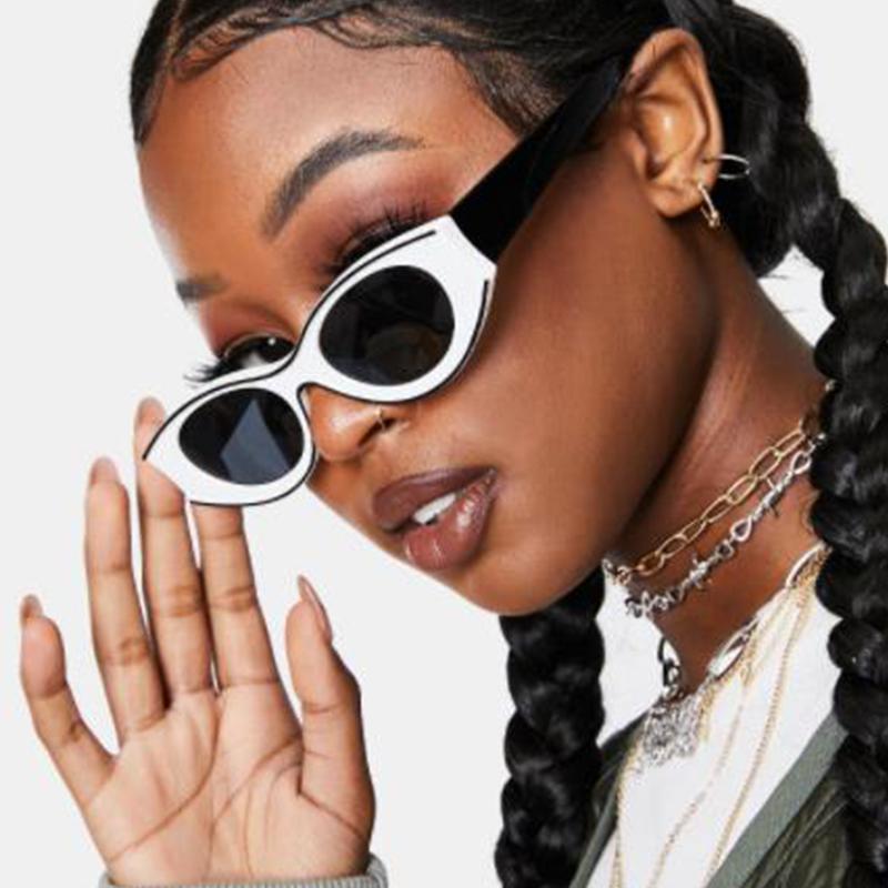 

Sunglasses Vintage Cat Eye Women Design Retro Black White Small Sun Glasses Female Shades UV400 Oculos