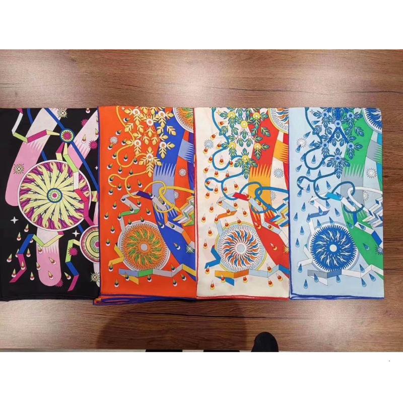 

NEW Prints 100% Silk Scarf Foulard Women Spring Fashion Silk Shawl Wraps 35"