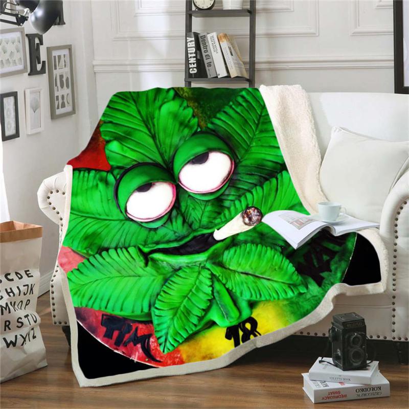 

Newest trippy Tie-dye Leaf Throw Bed Blanket Sofa Chair Rest Bed Linen Home Indoor Blanket Adult Children 003