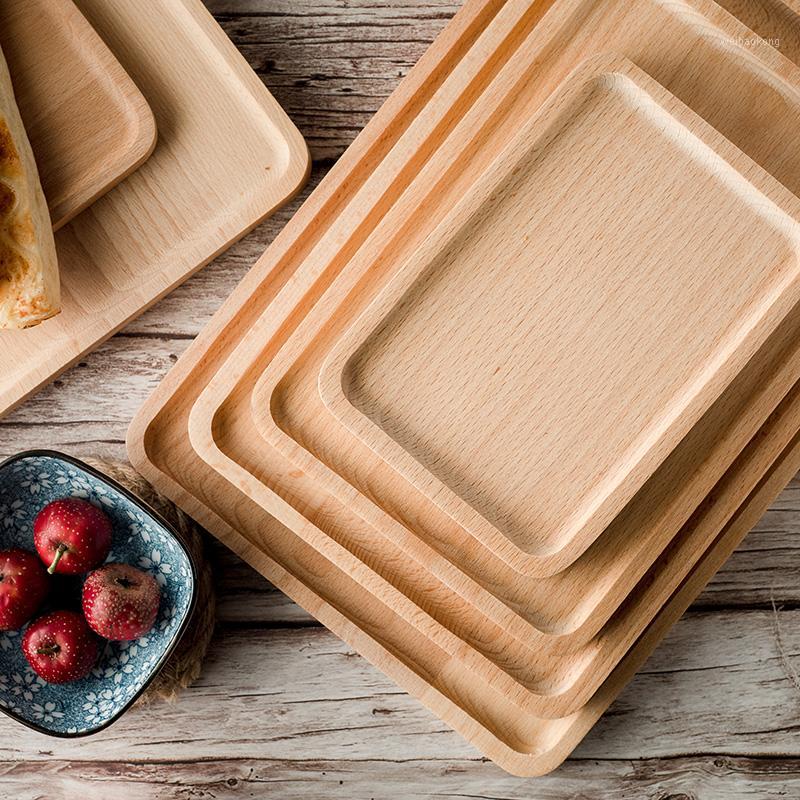 

Square Wooden Trays Eco-Friendly Wood Tableware Japanese Snack Foods Serving Platter Kitchen Cups Tableware Decorative Tray1